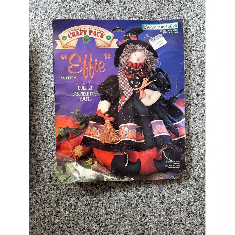 Daisy Kingdom Effie Witch Craft Pack Doll Kit 32202 Vintage Halloween Sewing